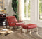 Chairs Accent Chair - 29" X 48" X 29" Antique Red Leather Accent Chair HomeRoots