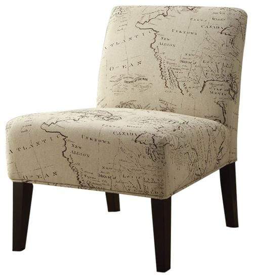 Chairs Accent Chair - 30" X 23" X 33" Fabric And Espresso Accent Chair HomeRoots