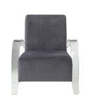 Chairs Accent Chair - 30" X 31" X 36" Charcoal Clear Acrylic Upholstery Acrylic Accent Chair HomeRoots