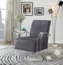 Chairs Accent Chair - 30" X 31" X 36" Charcoal Clear Acrylic Upholstery Acrylic Accent Chair HomeRoots