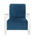 Chairs Accent Chair - 30" X 31" X 36" Teal Clear Acrylic Upholstery Acrylic Accent Chair HomeRoots