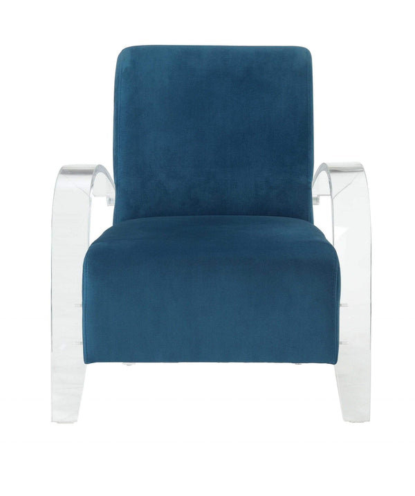 Chairs Accent Chair - 30" X 31" X 36" Teal Clear Acrylic Upholstery Acrylic Accent Chair HomeRoots
