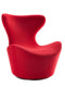 Chairs Accent Chair - 31" Red Fabric, Polyester, and Wood Accent Chair HomeRoots