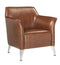 Chairs Accent Chair - 31" X 33" X 33" Brown PU Upholstery Metal Leg Accent Chair HomeRoots