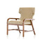 Chairs Accent Chair - 32" Walnut Wood and Taupe Leatherette Accent Chair HomeRoots