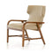 Chairs Accent Chair - 32" Walnut Wood and Taupe Leatherette Accent Chair HomeRoots