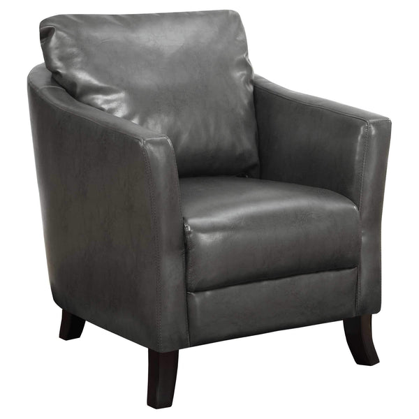 Chairs Accent Chair - 33" x 29'.75" x 35" Charcoal Grey/Leather-Look - Accent Chair HomeRoots