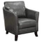 Chairs Accent Chair - 33" x 29'.75" x 35" Charcoal Grey/Leather-Look - Accent Chair HomeRoots