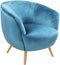 Chairs Accent Chair - 35" X 39" X 33" Teal Velvet Accent Chair HomeRoots