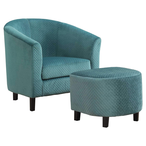 Chairs Accent Chair - 45'.5" x 49" x 45'.5" Turquoise, Foam, Solid Wood, Polyester - 2pcs Accent Chair Set HomeRoots