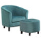 Chairs Accent Chair - 45'.5" x 49" x 45'.5" Turquoise, Foam, Solid Wood, Polyester - 2pcs Accent Chair Set HomeRoots