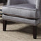 Chairs Accent Chair - Anthracite Contemporary Tufted Hardwood Wingback Accent Chair HomeRoots