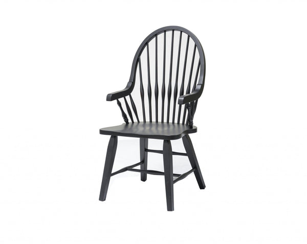 Chairs Armchairs and Accent Chairs - 21.5" X 21.5" X 41" Black Hardwood Teakwood Arm Chair HomeRoots