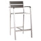 Chairs Armchairs and Accent Chairs - 22.4" X 23" X 44" 2 Pcs Brush Aluminum Bar Arm Chair HomeRoots