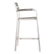 Chairs Armchairs and Accent Chairs - 22.4" X 23" X 44" 2 Pcs Brush Aluminum Bar Arm Chair HomeRoots