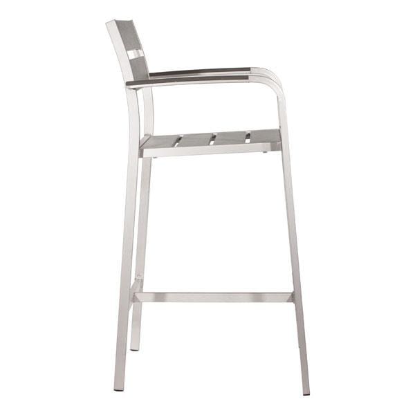 Chairs Armchairs and Accent Chairs - 22.4" X 23" X 44" 2 Pcs Brush Aluminum Bar Arm Chair HomeRoots