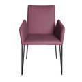 Chairs Armchairs and Accent Chairs - 22.45" X 23.04" X 35.63" Purple Leatherette over Foam Arm Chair HomeRoots