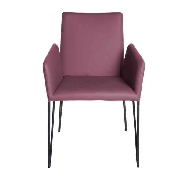 Chairs Armchairs and Accent Chairs - 22.45" X 23.04" X 35.63" Purple Leatherette over Foam Arm Chair HomeRoots