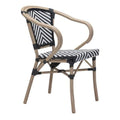 Chairs Armchairs and Accent Chairs - 22" X 22" X 32.7" 2 Pcs Black And White Polyethylene Dining Arm Chair HomeRoots