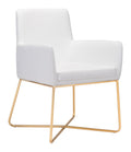 Chairs Armchairs and Accent Chairs - 24.4" x 24.8" x 33.9" White, Leatherette, Painted Metal, Arm Chair HomeRoots