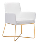 Chairs Armchairs and Accent Chairs - 24.4" x 24.8" x 33.9" White, Leatherette, Painted Metal, Arm Chair HomeRoots