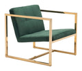 Chairs Armchairs and Accent Chairs - 24.8" x 28.3" x 25.8" Green Velvet, Chromed Steel, Arm Chair HomeRoots