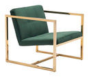 Chairs Armchairs and Accent Chairs - 24.8" x 28.3" x 25.8" Green Velvet, Chromed Steel, Arm Chair HomeRoots