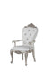 Chairs Armchairs and Accent Chairs - 25" X 25" X 42" Cream Fabric Antique White Wood Upholstered (Seat) Arm Chair (Set-2) HomeRoots