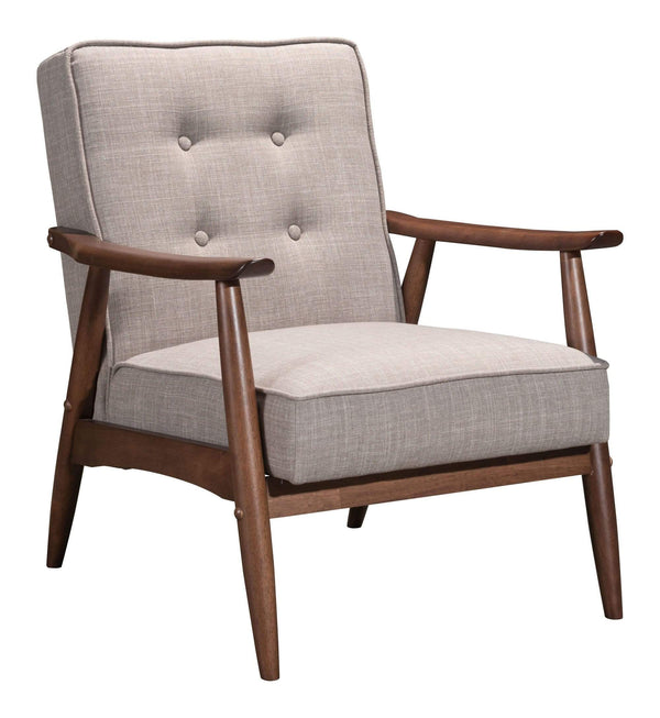 Chairs Armchairs and Accent Chairs - 27.2" x 32.1" x 32.9" Putty, Poly Linen, Rubberwood, Arm Chair HomeRoots