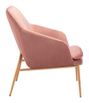 Chairs Armchairs and Accent Chairs - 28" x 29.5" x 33.9" Pink, Velvet, Metal, Arm Chair HomeRoots