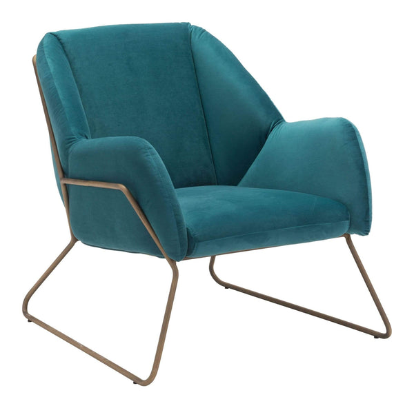 Chairs Armchairs and Accent Chairs - 28" x 29.9" x 30.3" Green Velvet, Painted Steel, Arm Chair HomeRoots
