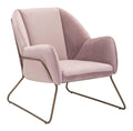 Chairs Armchairs and Accent Chairs - 28" x 29.9" x 30.3" Pink Velvet, Painted Steel, Arm Chair HomeRoots