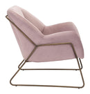 Chairs Armchairs and Accent Chairs - 28" x 29.9" x 30.3" Pink Velvet, Painted Steel, Arm Chair HomeRoots