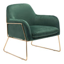 Chairs Armchairs and Accent Chairs - 29.9" x 30.3" x 31.7" Green, Velvet, Chromed Steel, Arm Chair HomeRoots