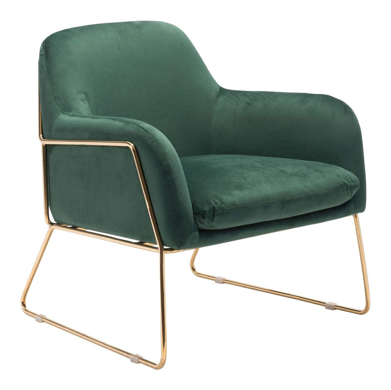 Chairs Armchairs and Accent Chairs - 29.9" x 30.3" x 31.7" Green, Velvet, Chromed Steel, Arm Chair HomeRoots