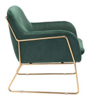 Chairs Armchairs and Accent Chairs - 29.9" x 30.3" x 31.7" Green, Velvet, Chromed Steel, Arm Chair HomeRoots