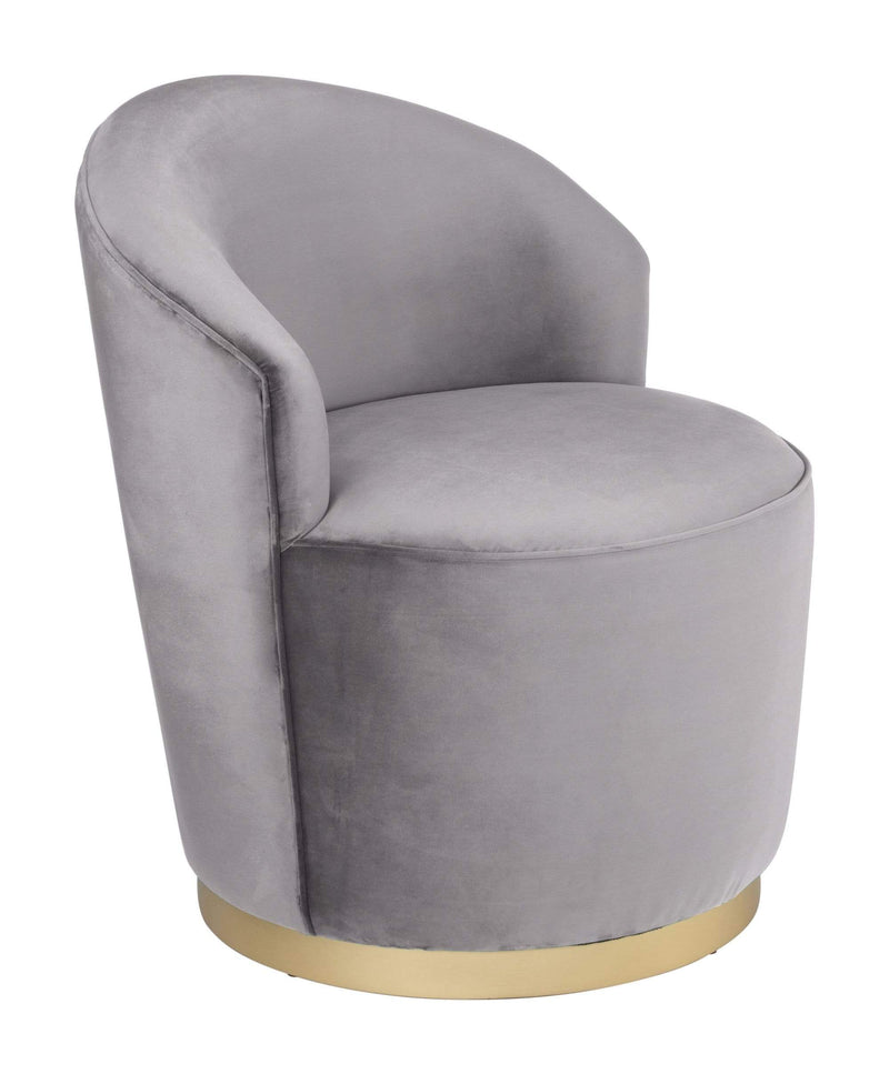 Chairs Armchairs and Accent Chairs - 29" x 26" x 31" Gray Velvet, Poplar Wood, Arm Chair HomeRoots