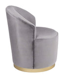Chairs Armchairs and Accent Chairs - 29" x 26" x 31" Gray Velvet, Poplar Wood, Arm Chair HomeRoots