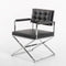 Chairs Armchairs and Accent Chairs - 33" Black Leatherette and Steel Dining Arm Chair HomeRoots