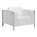 Chairs Armchairs and Accent Chairs - 34.6" X 33.5" X 28" White Leatherette Arm Chair HomeRoots