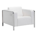 Chairs Armchairs and Accent Chairs - 34.6" X 33.5" X 28" White Leatherette Arm Chair HomeRoots