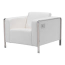 Chairs Armchairs and Accent Chairs - 34.6" X 33.5" X 28" White Leatherette Arm Chair HomeRoots
