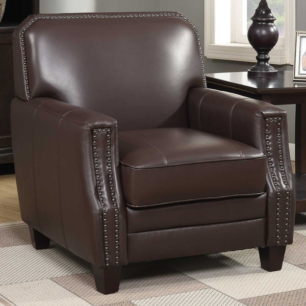 Chairs Armchairs and Accent Chairs - Brown Full Grain Leather Club Arm Chair HomeRoots