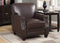 Chairs Armchairs and Accent Chairs - Brown Full Grain Leather Club Arm Chair HomeRoots