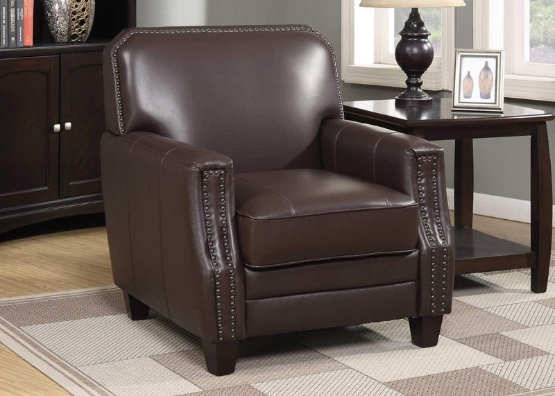 Chairs Armchairs and Accent Chairs - Brown Full Grain Leather Club Arm Chair HomeRoots