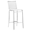 Chairs Bar Chairs - 14" X 20" X 37.5" 2 Pcs White Leatherette Chromed Steel Bar Chair HomeRoots