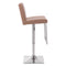 Chairs Bar Chairs - 15.6" X 20" X 44" Taupe Leatherette Brushed Steel Bar Chair HomeRoots
