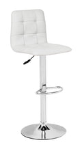 Chairs Bar Chairs - 16.9" x 16.3" x 36.6" White, Leatherette, Chromed Steel, Bar Chair HomeRoots