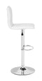 Chairs Bar Chairs - 16.9" x 16.3" x 36.6" White, Leatherette, Chromed Steel, Bar Chair HomeRoots