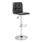 Chairs Bar Chairs - 16.9" X 16.3" X 44.9" Black Leatherette Chromed Steel Bar Chair HomeRoots
